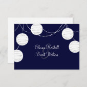 夕べパーティーランタンRSVP (navy) 出欠カード (正面/裏面)