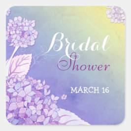 夕べパープルアジサイブライダルシャワー スクエアシール