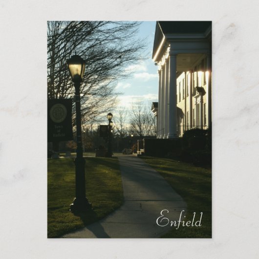 夕べビューエンフィールドタウンホール（コネチカット） ポストカード (正面)