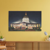 夕べビューオブシティホール キャンバスプリント (インサイチュ (リビング))