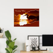 夕べブリスヘロン魚釣り写真ポスター ポスター (ホームオフィス)