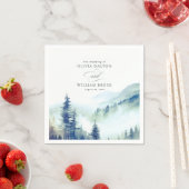 夕べマウンテンズ自然エレガントな結婚式 スタンダードカクテルナプキン (インサイチュ)