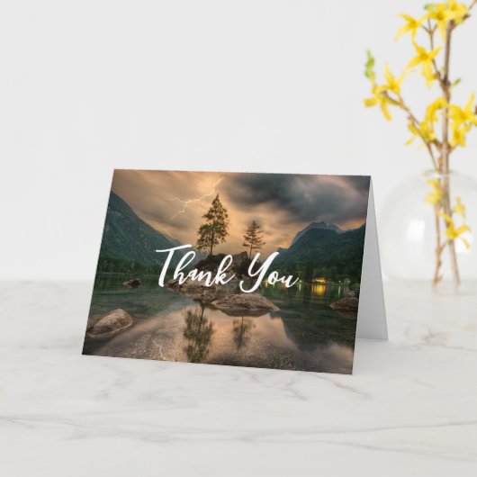 夕べマウンテンレイク写真ありがとう カード (黄色い花)
