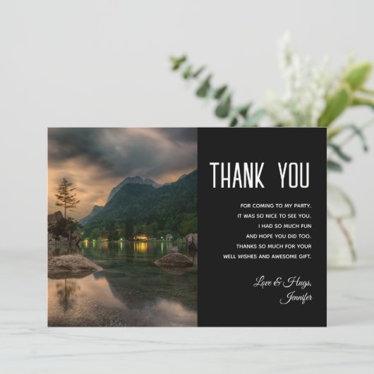夕べマウンテンレイク写真 サンキューカード (スタンド正面)