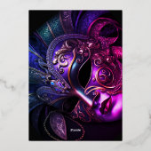 夕べマスカレードスウィート16招待状フォイル 箔招待状 (裏面)