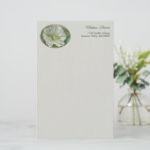 夕べムーンフラワーパステルアートパーソナライズされた 便箋 (スタンド正面)