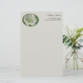 夕べムーンフラワーパステルアートパーソナライズされた 便箋 (スタンド正面)