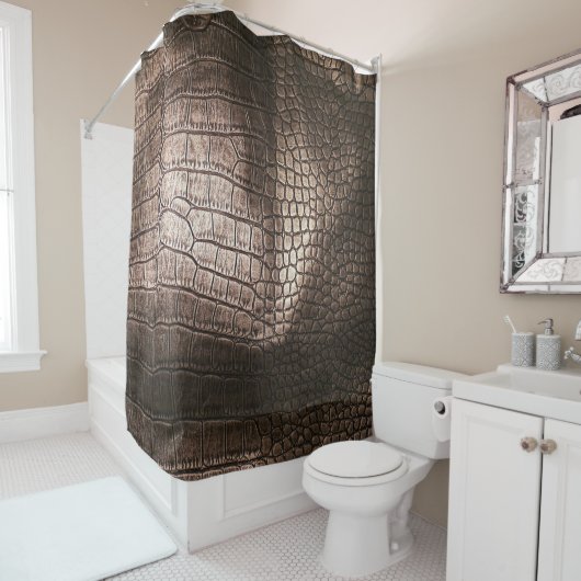 夕べラグジュアリー:レザーテクスチャード洗練 シャワーカーテン (インサイチュ)