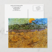 夕べランドスケープライジングムーン，ヴァンゴッホファインアート ポストカード (正面/裏面)