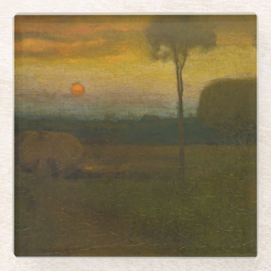 夕べランドスケープbyジョージ・インネス(1889) ガラスコースター (正面)