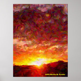 夕べ光プリント ポスター