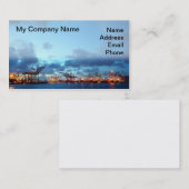 夕べ時に高雄市の容器の港の眺め 名刺 (正面/裏面)