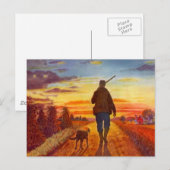 夕べ最高のサンバディーズ夕日On Fieldsはがき ポストカード (正面/裏面)