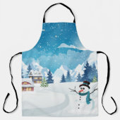 夕べ村の冬の風景 エプロン (正面)