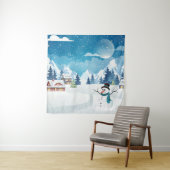 夕べ村の冬の風景 タペストリー (インサイチュ)