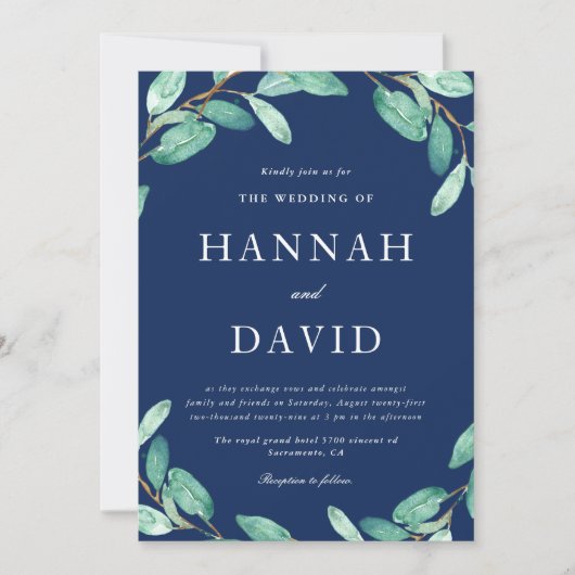 夕べ植物学 |グリーナリーオンホワ結婚イト 招待状 (正面)