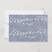 夕べ樺の木ツリー結婚のトゥインクルライトRSVP 出欠カード (裏面)