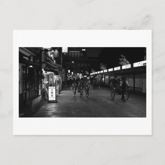 夕べ浅草の散策：東京 ポストカード (正面)