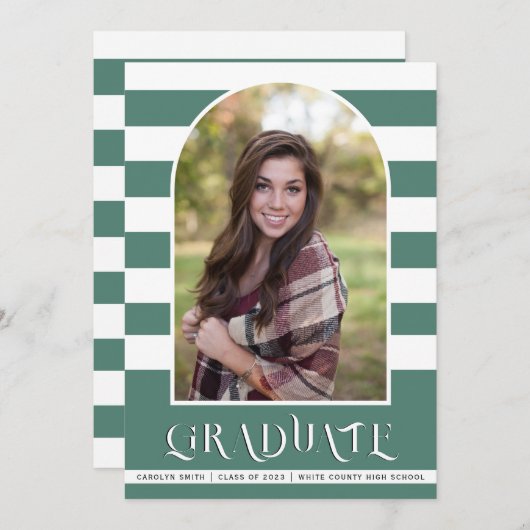 夕べ海クラス2023アーチ写真卒業 案内状 (正面/裏面)