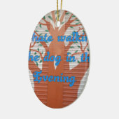 "夕べ犬の散歩の恐怖" – 私は犬の歩くを嫌う セラミックオーナメント (左)