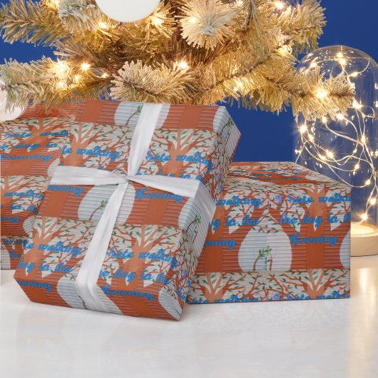 "夕べ犬の散歩の恐怖" – 私は犬の歩くを嫌う ラッピングペーパー (クリスマス)