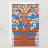 "夕べ犬の散歩の恐怖" – 私は犬の歩くを嫌う 便箋 (正面/裏面)