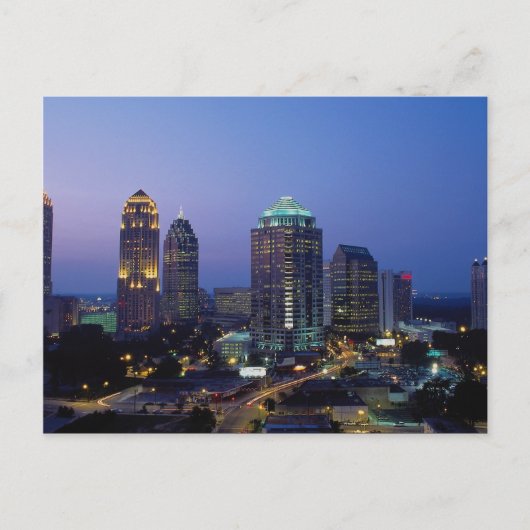 夕べ秋オーバーAtlanta,ジョージア,アメリカ ポストカード (正面)