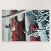 夕べ積雪江戸川蓮居川瀬1925年頃 ジグソーパズル (横)