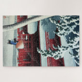 夕べ積雪江戸川蓮居川瀬 ジグソーパズル (横)