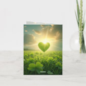 夕べ空の下の柔らかいシャムロックハート シーズンカード (裏面)