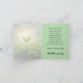 夕べ空の下の柔らかいシャムロックハート シーズンカード (内部)