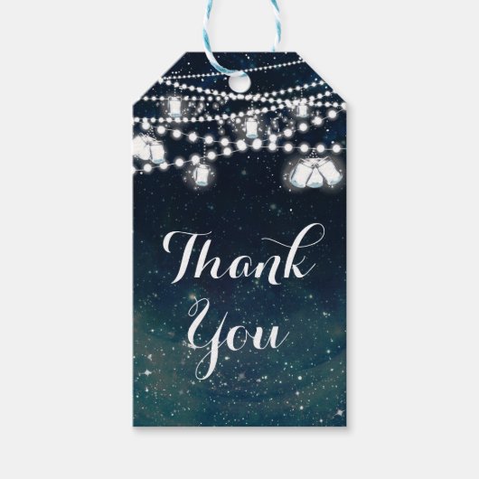 夕べ素朴ナイトスカイメイソンジャールライツフェイスビーツ ギフトタグ (正面)