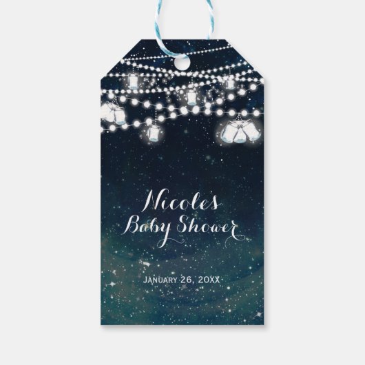 夕べ素朴ナイトスカイメイソンジャールライツフェイスビーツ ギフトタグ (裏面)