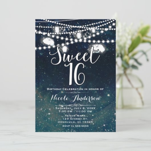 夕べ素朴ナイトスカイメイソンジャールライトスウィート16 招待状 (スタンド正面)