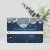 夕べ結婚の海軍紙ランタンが星の下 出欠カード (スタンド正面)