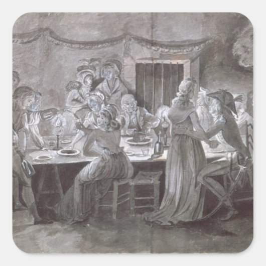 夕べ結婚の食事 スクエアシール (正面)