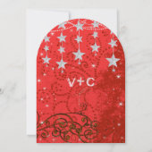 夕べ結婚の黒板が星の下 招待状 (裏面)