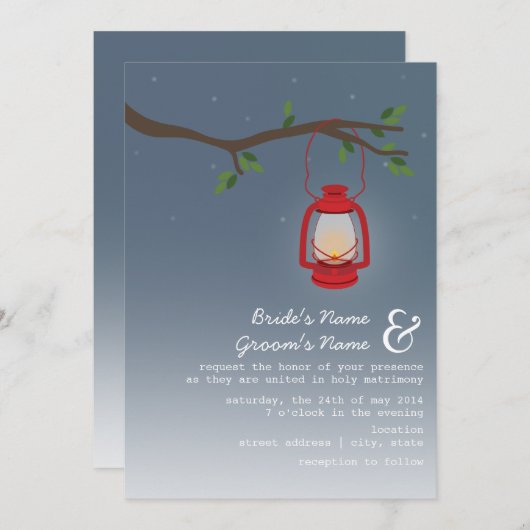 夕べ結婚ズ赤油灯 招待状 (正面/裏面)