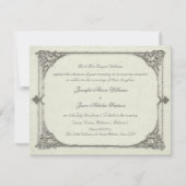 夕べ結婚式招待状ヴィンテージ/アンティークフレーム 招待状 (正面)