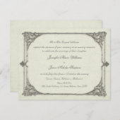 夕べ結婚式招待状ヴィンテージ/アンティークフレーム 招待状 (正面/裏面)