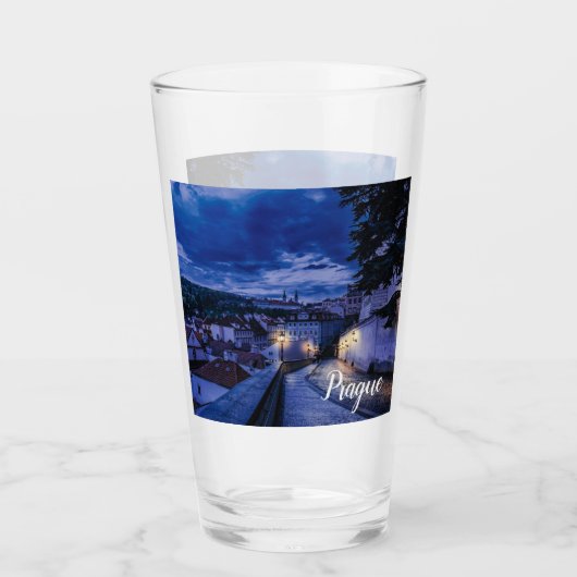 夕べ通りインプラハ タンブラーグラス (正面)