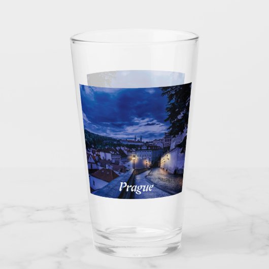 夕べ通りインプラハ タンブラーグラス (正面)