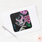 夕べ開花デイオブザデッドシュガースカルガール スクエアシール (封筒)