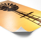 夕べ風車シルエット フォトプリント            (角)