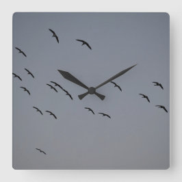 夕べ飛行 スクエア壁時計