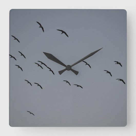 夕べ飛行 スクエア壁時計 (正面)