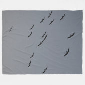 夕べ飛行 フリースブランケット (正面(横))