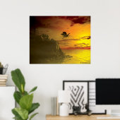 夕べ飛行 ポスター (ホームオフィス)