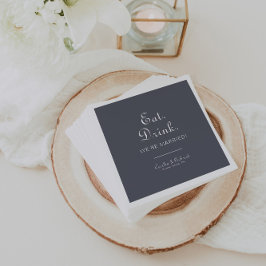 夕べ食べボホドリンク我々は結婚した結婚の スタンダードカクテルナプキン