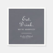 夕べ食べボホドリンク我々は結婚した結婚の スタンダードカクテルナプキン (正面)